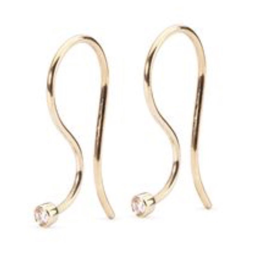 14k gold Trollbeads Earring hooks gold/brilliant